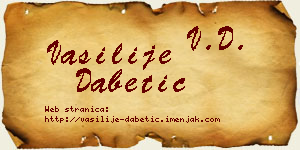 Vasilije Dabetić vizit kartica